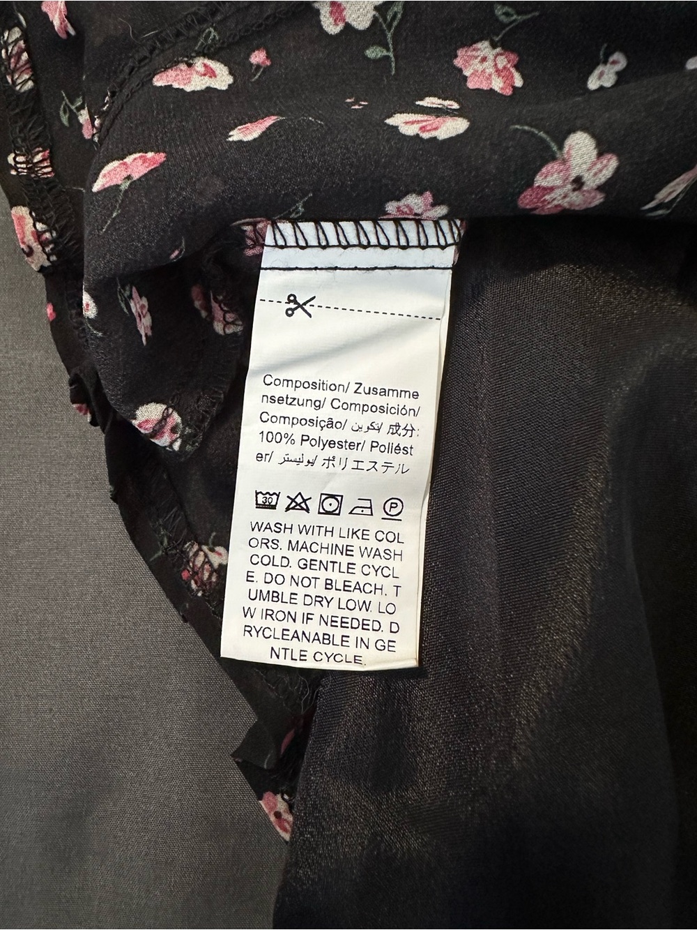 Black Mini Skirt with Pink Ditsy Floral Print NWT XS Size 2 Cottagecore Y2K - Picture 7 of 12